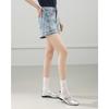 TERRE BLEUE Rhinestone Denim Shorts
