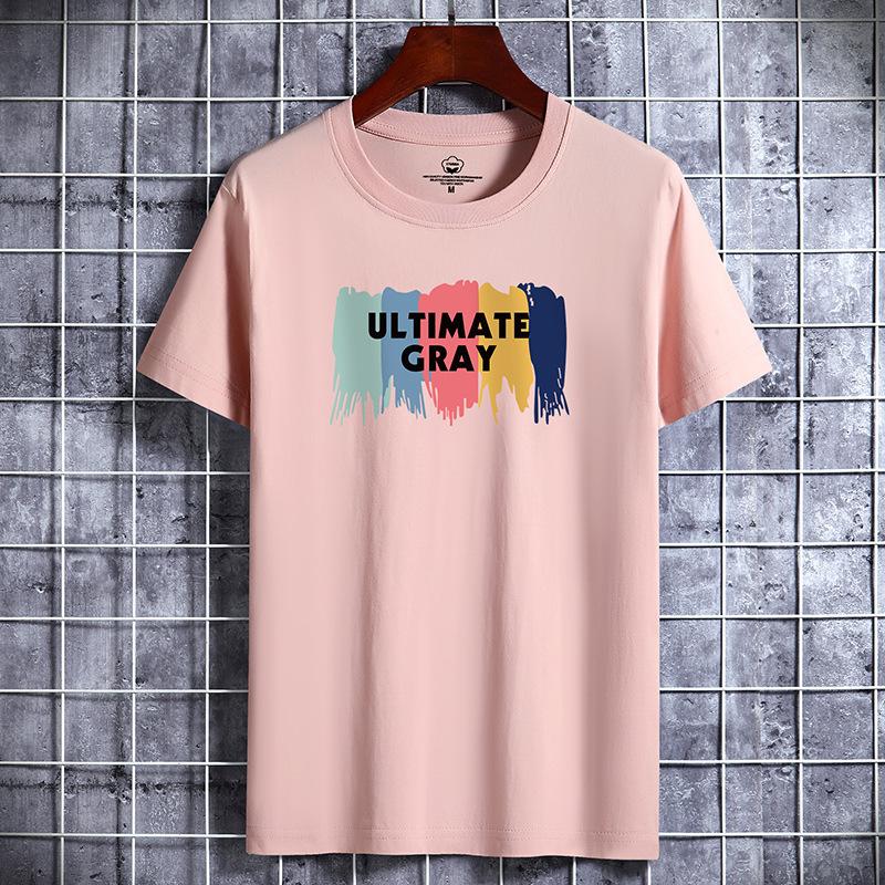 QICED Summer Short-sleeved T-shirt Men's O-neck Trend Bottom Shirt