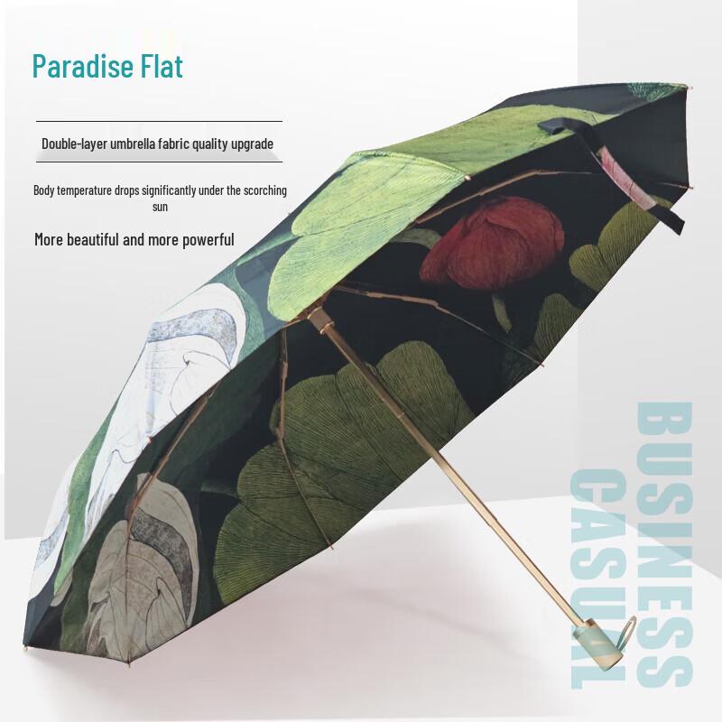 Heaven Umbrella 57506E Five-Fold Double-Layer Rain/Sun Umbrella