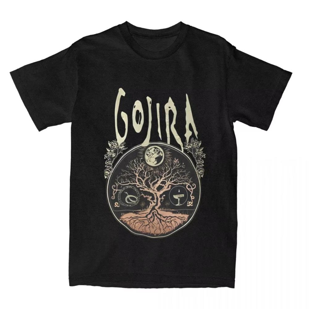 Men's Women Cotton T Shirts Rock Metal Band Gojiras T-Shirts Leisure French Heavy Metal Summer Tees Vintage Cotton Clothing Gift