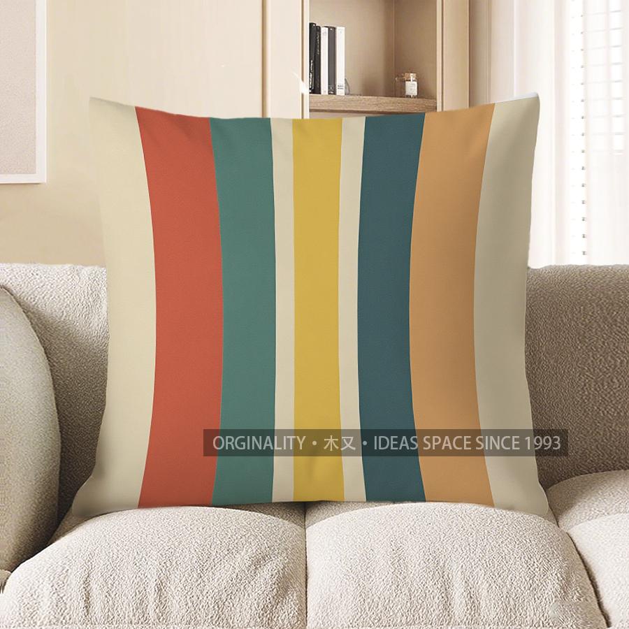 

Home Decor Stylish Striped Pattern Decorative Throw Pillow Pattern Cushion Cover Suitable For Sofa Bedroom Car Pillow Cover 40x40cm