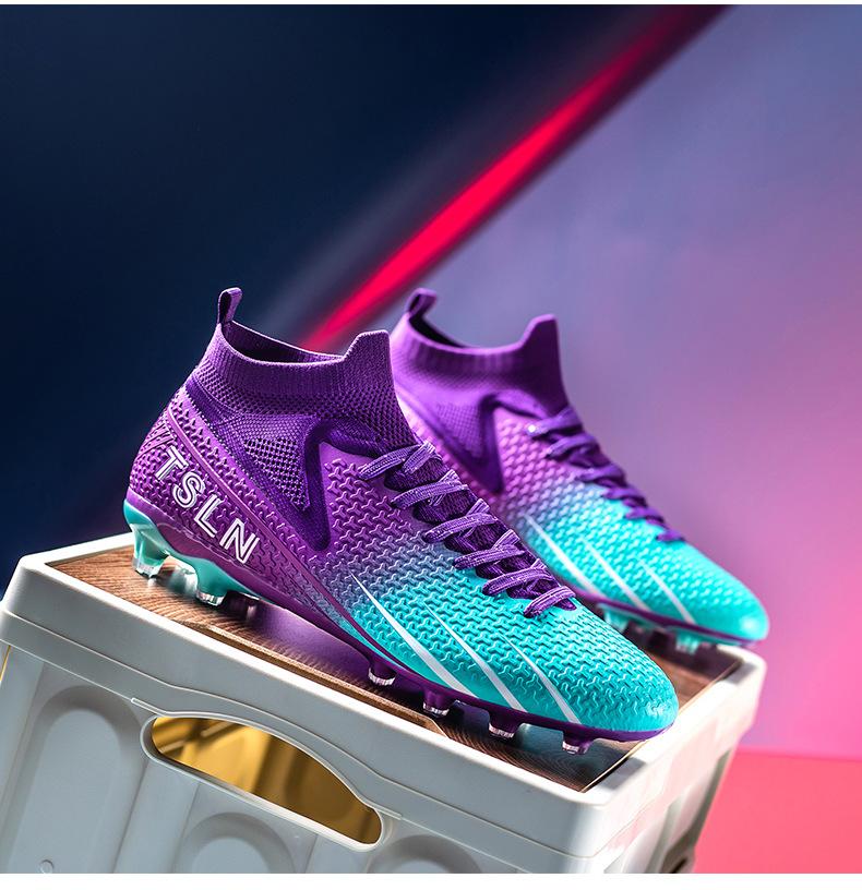 Neue Stiefel Fußballschuhe Sport High Top Ag Gebrochene Nägel Rutschfest Bequem Große Größe Sport Lange Nägel Rasen Fußballschuhe