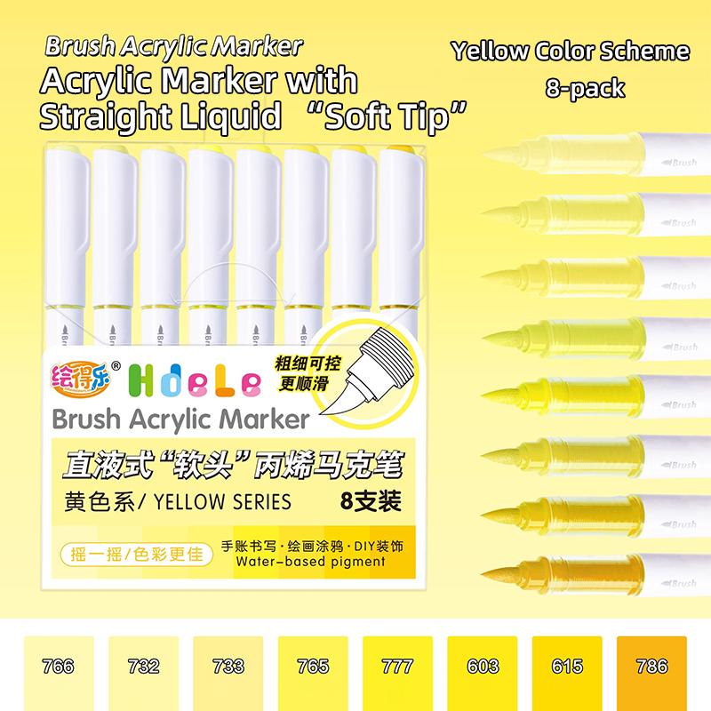 Acrylic Paint Markers Brush Soft Tip Direct Ink Waterproof Flexible Tip Art Pens for Craft And Art Supplies
