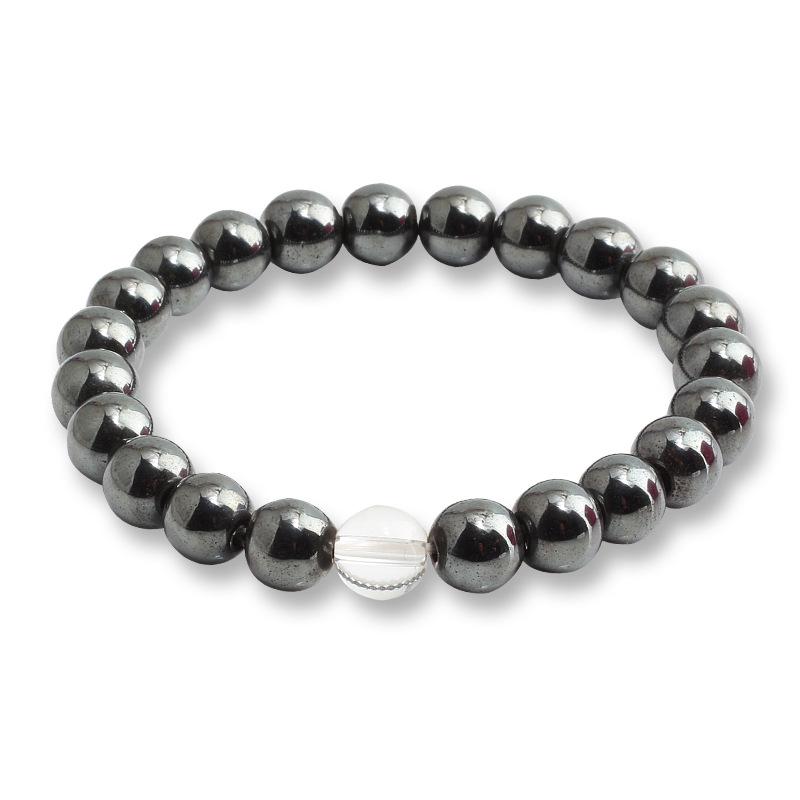 Creative Pink Crystal & Black Agate Single Strand Bracelet Gift Set