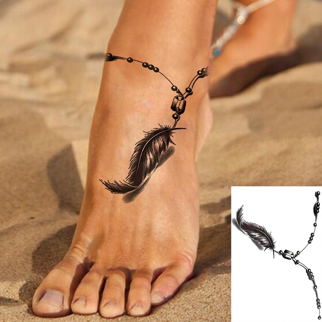 1 Foglio Rose Foglie a Falce Tatuaggi Temporanei Per Mani Collo Adulti, Adesivo Tatuaggio Finto Impermeabile Lunga Durata Realistico