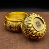Brass Copper Yuanbao Rice Jar Ornament: Wealth-Attracting Handicraft Decoration for Living Room