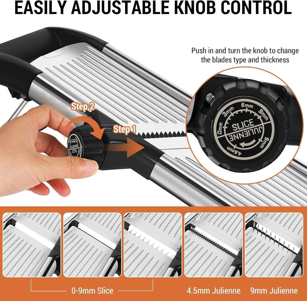 Adjustable Mandoline Food Slicer Mandoline Slicer for Kitchen ,Mandolin, Potato, Tomato, Carrot, Fruit and Onion Cutter