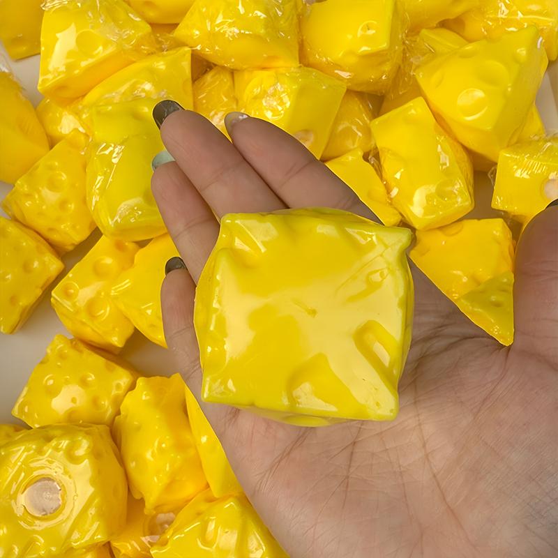 Käse Stressball Knackiger Quetschball Squishy Spielzeug Runde Blöcke Gefülltes Fidget Spielzeug Asmr Sensorisches Anti-Stress-Spielzeug Für Erwachsene