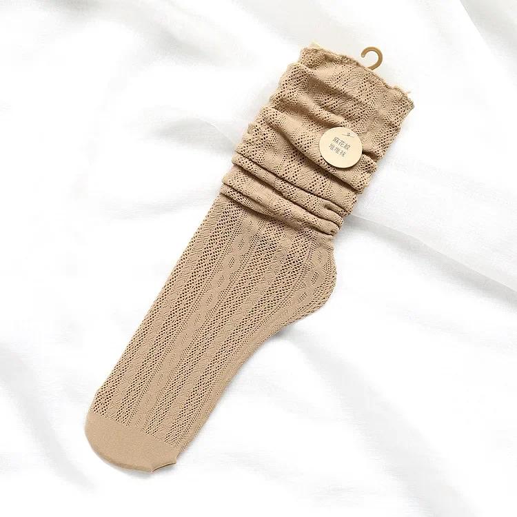 

Весенне-летние японские милые носки в стиле кавай для девочек, сетчатые ажурные женские носки, однотонные женские винтажные длинные носки в стиле Харадзюку