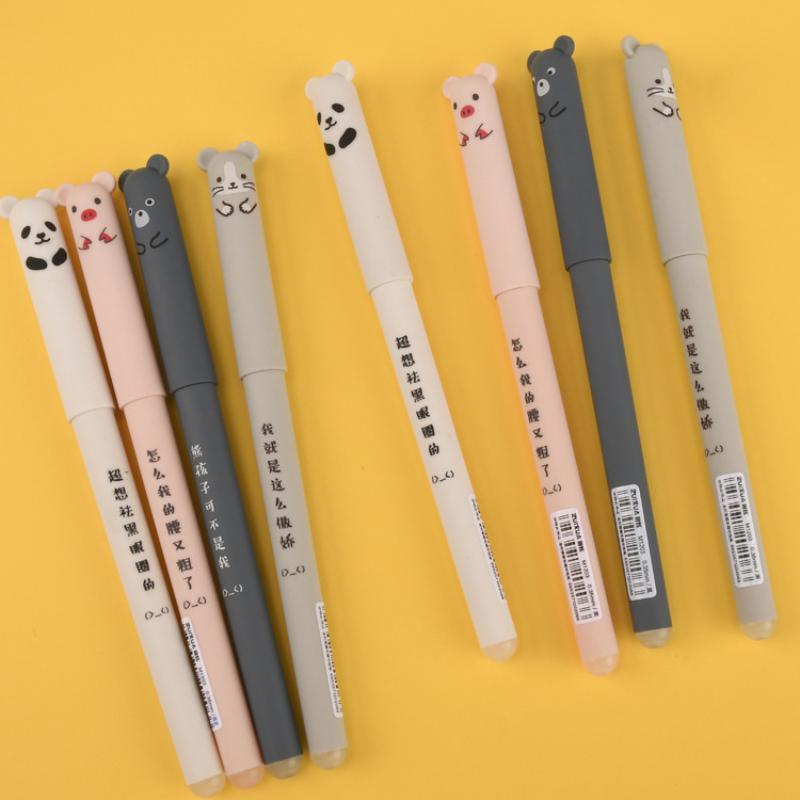 Löschbarer Stift, Bären-Styling, kreativer Gelstift, volle Nadelröhre, 0,38 mm, niedlicher Cartoon, löschbarer Stift, löschbarer Stift für Studenten