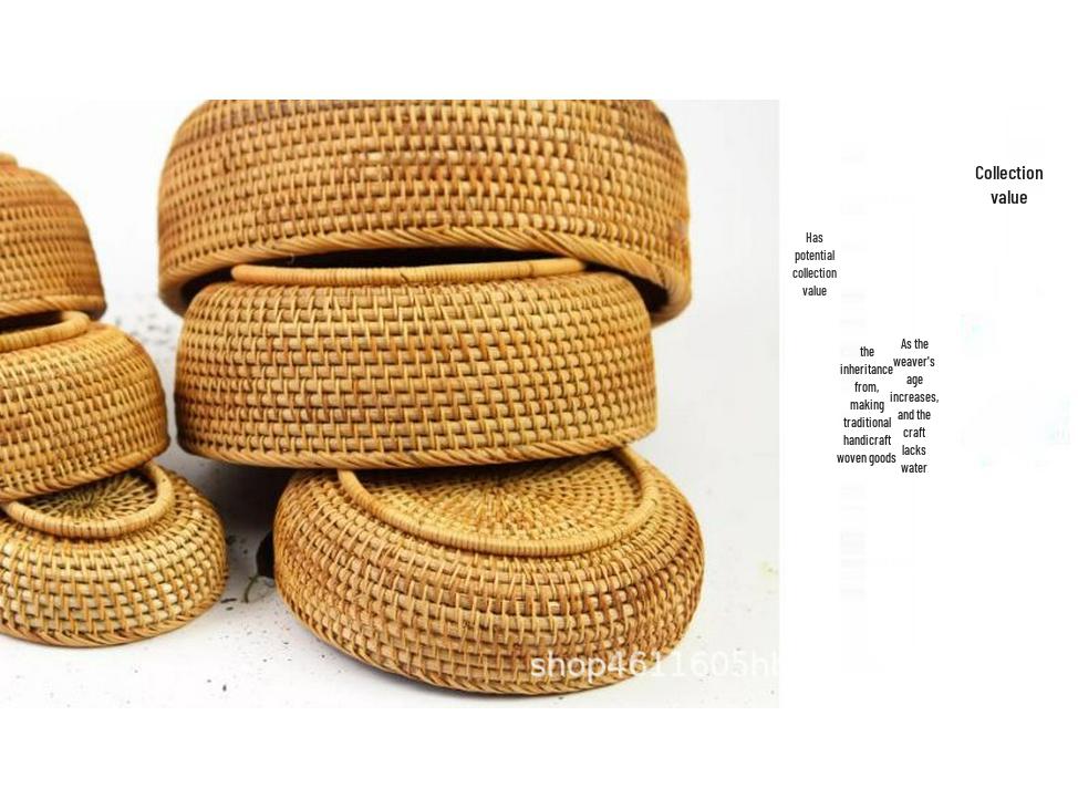 Handmade Woven Basket for Storage, Fruit, Bread, Steamed Buns, Snacks & Picnics