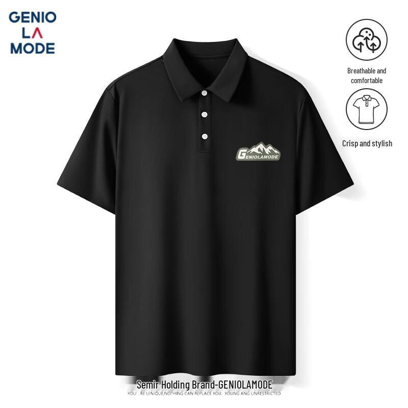 GENIOLAMODE Men s Ice Silk Quick-Dry Polo Shirt M