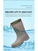 Unisex Mid-Calf Waterproof Drawstring Rain Boots - Lightweight Non-Slip Rubber Shoes