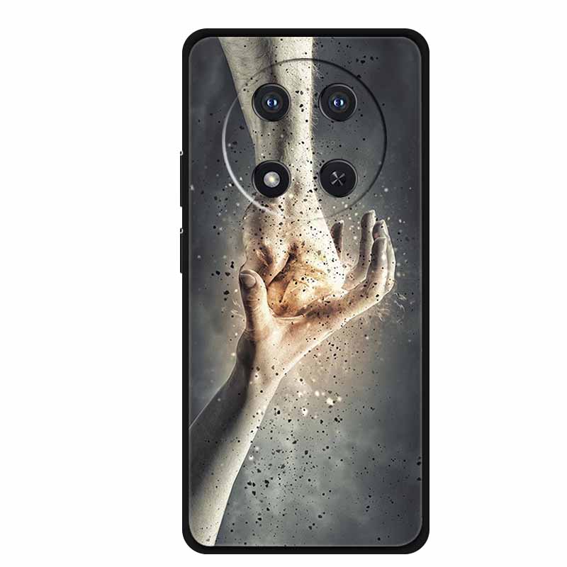 For Honor X9c Case X 9 c Coque Flowers Black Silicone TPU Soft Back Cover For Honor Magic 7 Pro Magic7 5G lite Phone Case Funda