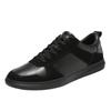 Men's Shoes Lace-up Black and White Casual Versatile Men's Board Shoes Round Head Shallow Mouth Low Top Light Sports Shoes