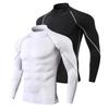 Men's High-necked Sports Long Sleeves T-shirts Skinny Fitness Clothes Yoga Training Running Quick-drying Cycling Tights Top