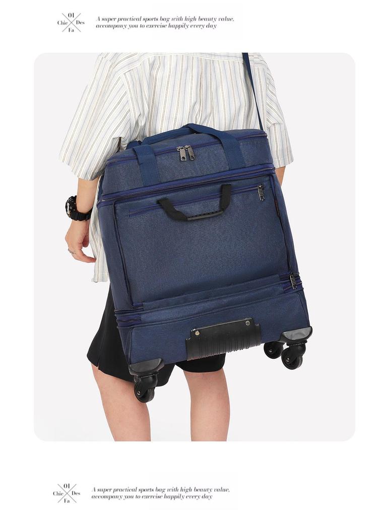 Men's Portable Foldable Travel Luggage with Wheels - Ideal for One-Day Trips