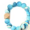 Beads Bracelet Keyring Glossy Stretchy Silicone Rounded Edge Bracelet Keychain Women Accessories