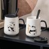 Panda Ceramic Mug with Lid and Spoon - Creative Gift for Home, Office, or Student