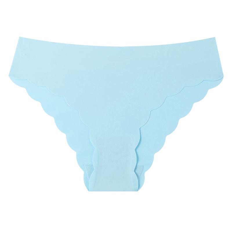 Übergröße Damen Frühling und Sommer Wellenkante Eis-Seide Unsichtbar Ohne Abdrücke Niedrige Taille Dreiecksslips