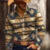 2025 New Men's Shirt 3D High-definition Printing Western Cowboy Style Men's Tops Fashionable Casual Design Comfortable Fabric
