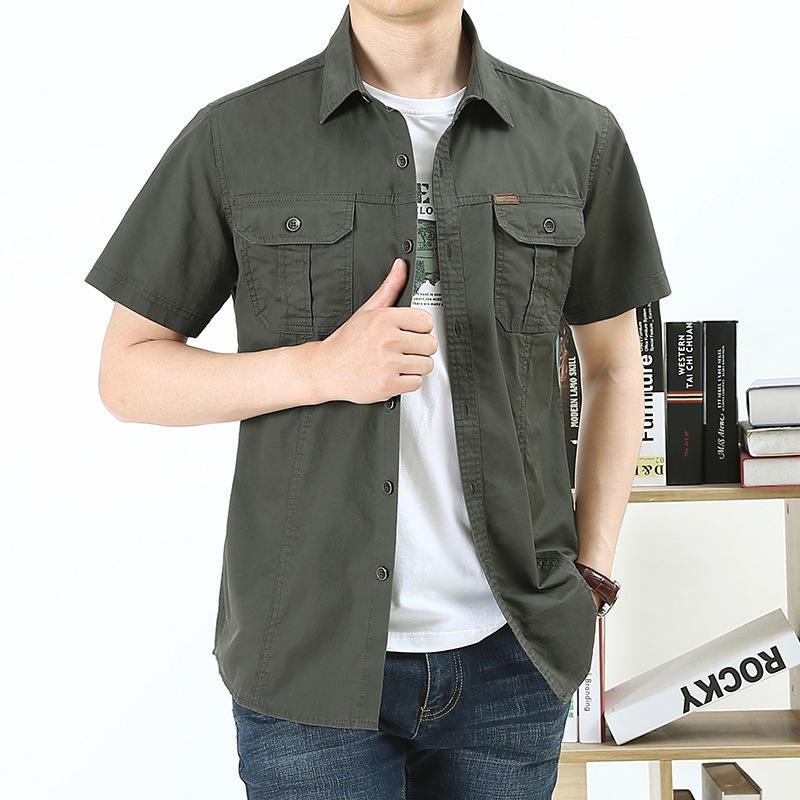 Summer Short-sleeved Shirt Men's Shirts Shirt Work Outdoor Loose Casual Shirt Men's Top Clothes Comfortable and Durable Men's Tops Fashionable Trend