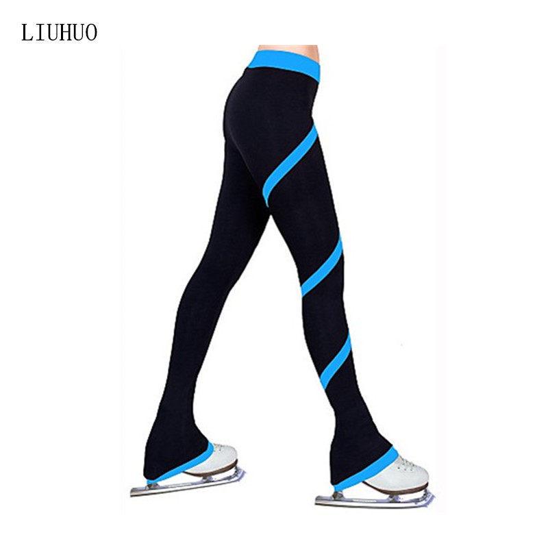LIUHUO Vícebarevné spirálově pruhované kalhoty na bruslení pro děti, ženy a dospělé