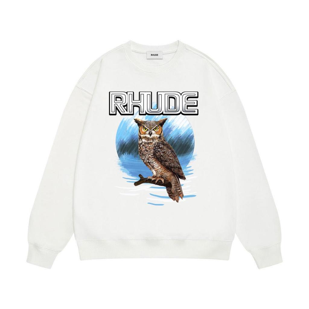 RHUDE Herren Lockerer Baumwoll-Hoodie mit Buchstabenprint - Europäischer & Amerikanischer Trend