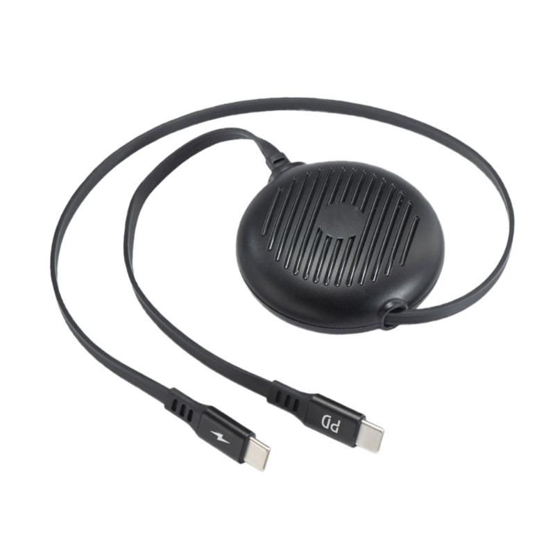 

Портативний кабель USB C до C зі швидкою зарядкою 100 Вт, висувний тип C, підходить для телефону, ігрового контролера та інших пристроїв чорний