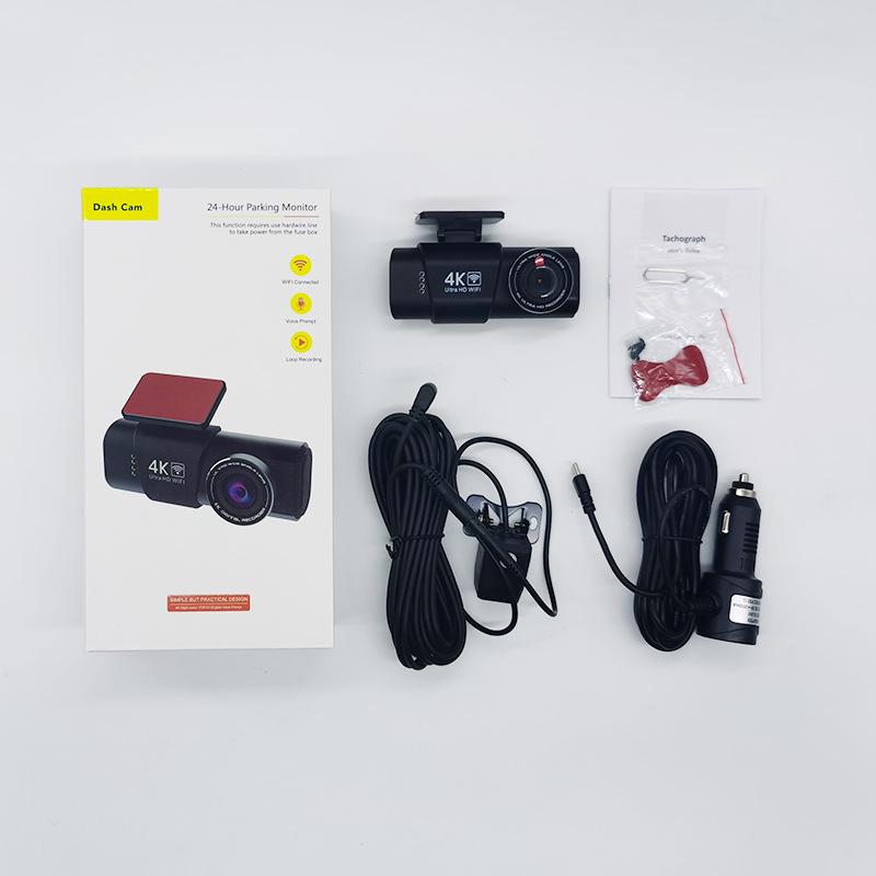 Новый 4K WiFi GPS HD видеорегистратор: 1,47-дюймовый объектив ночного видения, двойная запись спереди/сзади