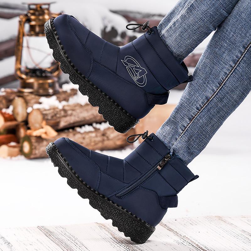 Women's Winter Snow Boots With Faux Fur Lined Warm Waterproof Walking Ankle Booties for Women Comfort Non-Slip Platform Short Boot Shoes With Zipper