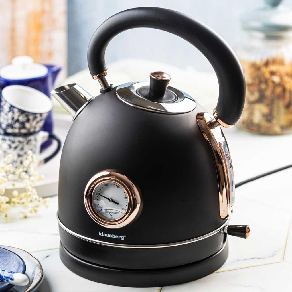 Electric Kettle 1.8L With Thermometer Klausberg Kb-7905 Retro