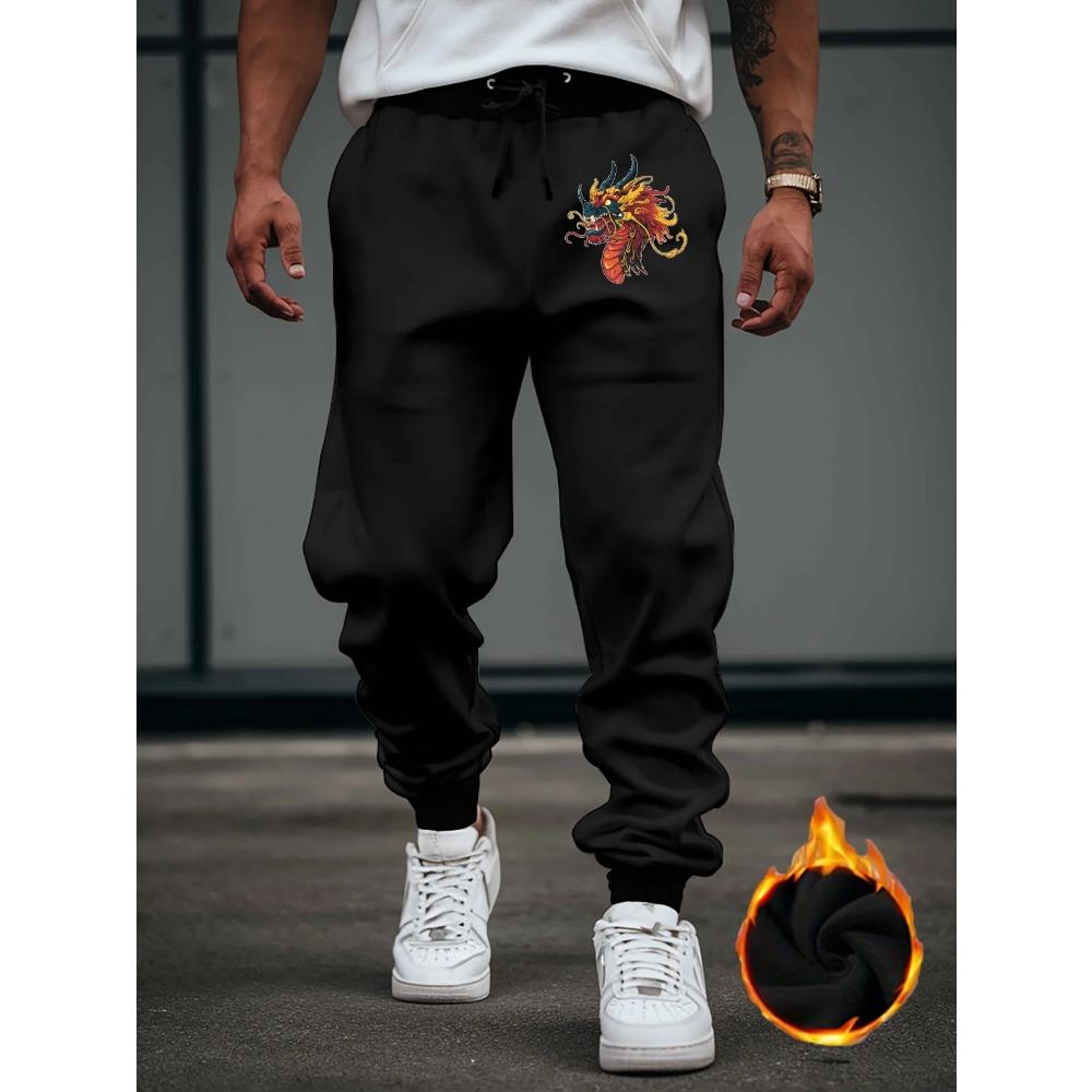 Mens Print Lounge Pants Winter Male Fashion Streetwear Casual Comfort Fitness Sporty Sweatpants