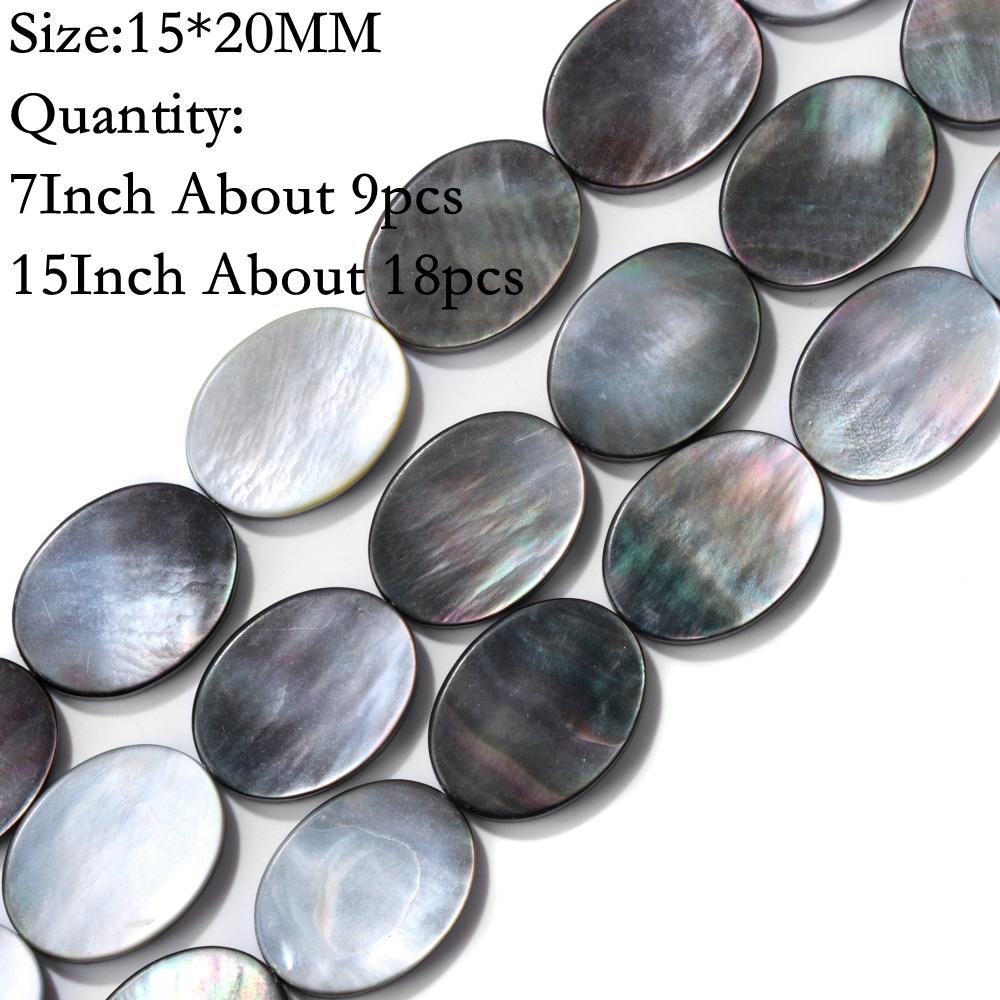 Natural Shell Gray Black Mop Beads Loose Mother of Pearl Shell Beads Charm DIY Bracelets Earrings Jewelry Accessories Wholesale