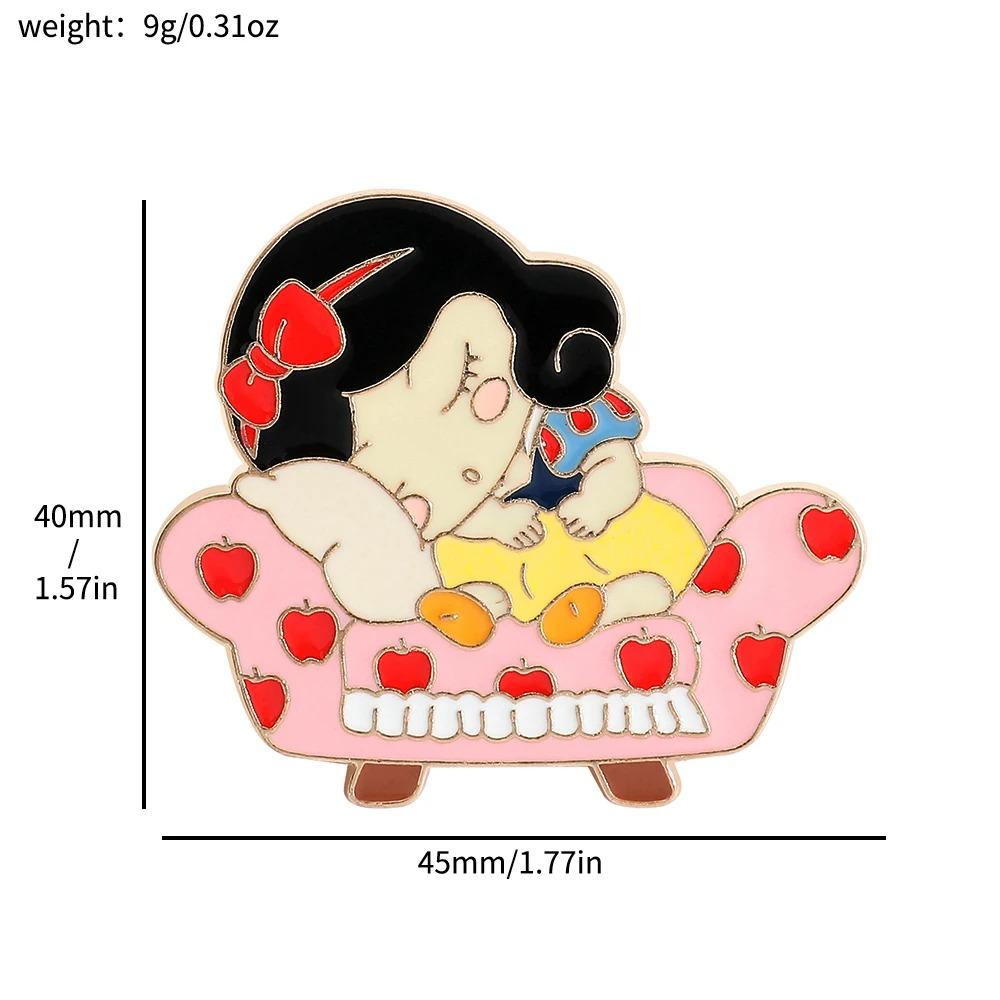 Disney Anime Cartoon Figure Brooch Snow White Mickey Minnie Enamel Badge for Backpack Clothing Lapel Pins Accessories Gifts