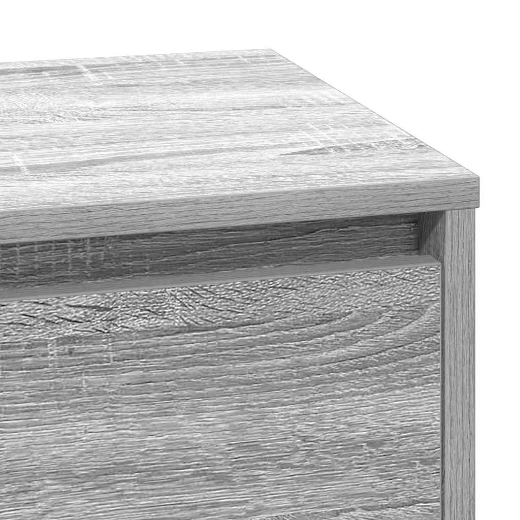 Nightstand with Drawers Gray 71 x 34.5 x 75 cm Engineered Wood