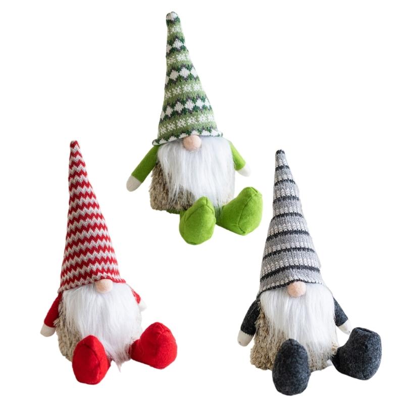 Festival Plüschgnome Puppen Dekoration Einzigartige Plüsch Langhut Gnome Ornament für Verzaubernde Weihnachts-Kamin-Dekoration