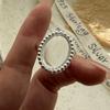 Anillos de Plata de Ley 925 para Mujer Pareja Minimalista Hechos a Mano Simple Anillo Ovalado con Piedra Joyería Fina Regalo Prevenir Alergia