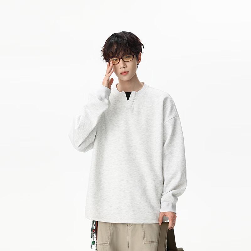 TOM ADAM Faux-Layered V-Ausschnitt Gestreiftes Pullover-Sweatshirt