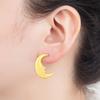 Nidin Ins Hot Sale Simple Fashion Versatile Cosmic Star Series Moon Shape Earrings Gold Plated Ear Jewelry Accessories Gifts
