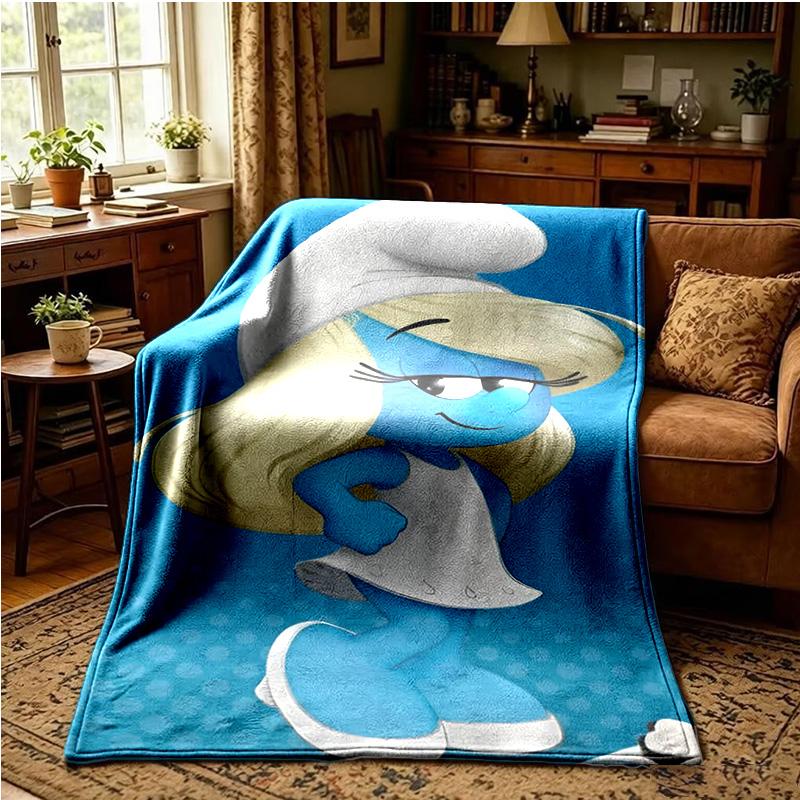 Smurfette's Adventure Throws Blanket Flannel Blankets Plush for Couch Bed Gifts for Men Women Travel picnic blanket Christmas fan gifts