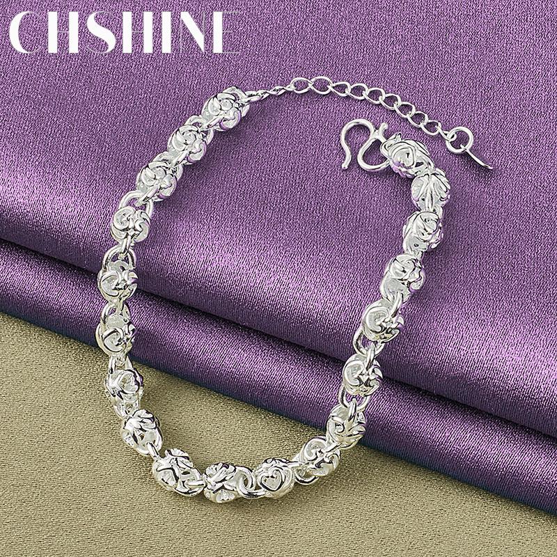 Bracelet Chaîne Géométrique CHSHINE Argent Sterling 925 Pour Femmes Bijoux de Charme de Mode de Haute Qualité