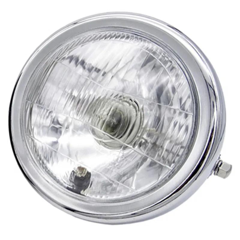 1 Pcs Motorcycle Retro Headlight Motorbike Transparent / Yellow Lens Halogen Round Front Headlamp Fit For Harley CG125 GN125