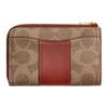Coach Essential 11 Metal Logo Zipper Key Pouch Coated Canvas And Calfskin Unisex Accessories Brass Brown CR517-B4NQ4