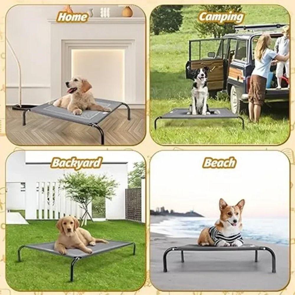 Waterproof Elevated Bed for Dogs Non Skid Mesh Dogs Kennel Pet Camping Beds Sleeping