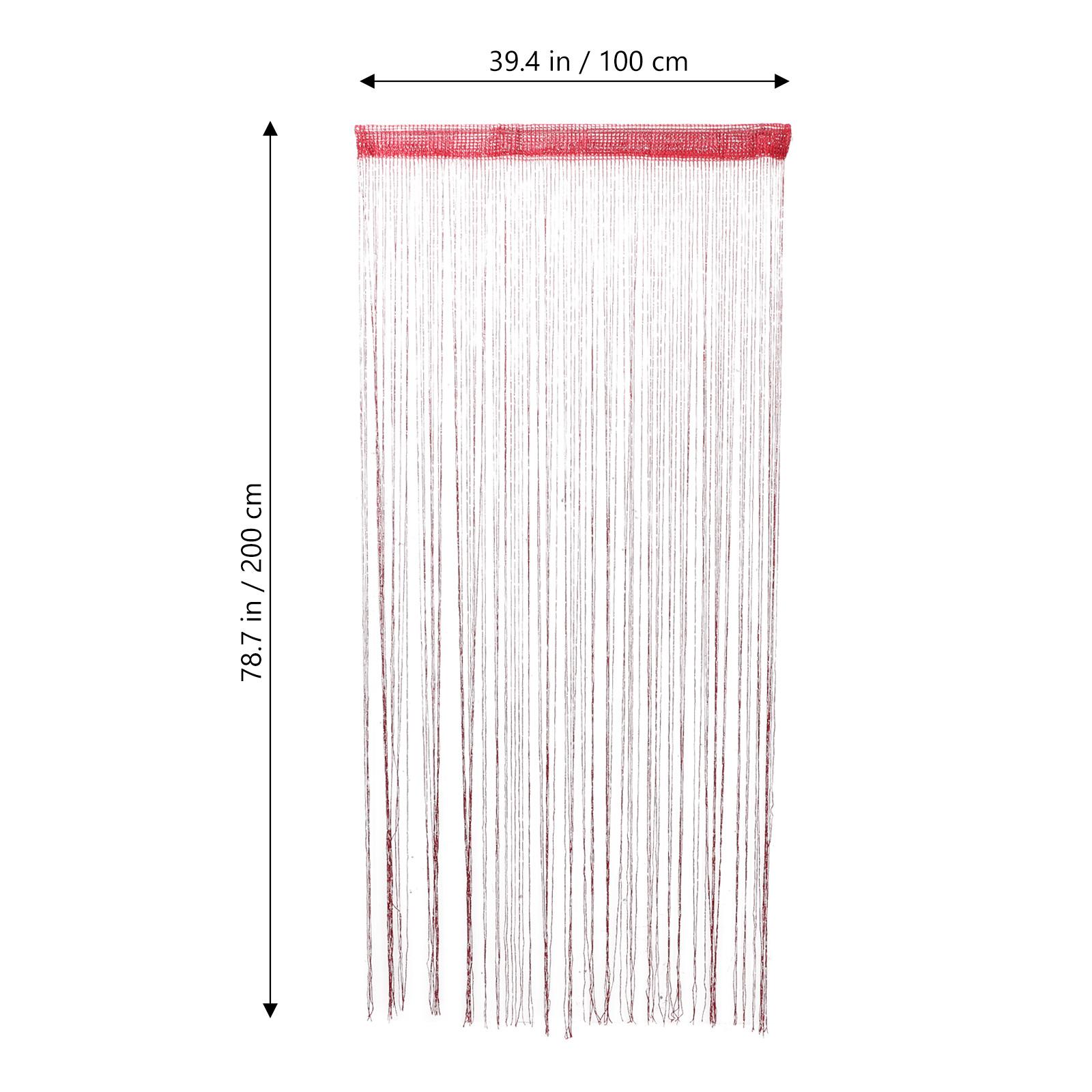 

2pcs Silver Wire Curtain For Door Window Wall Decor String Curtains Room Divider Party Wedding Christmas Background Hallway червоний