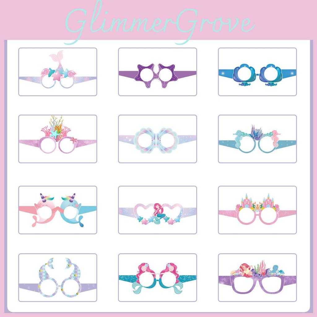 Theme 3d Mermaid Paper Glasses For Children Party Photo Booth Decoration