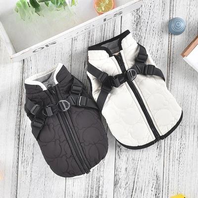Pet Traction Teddy Bear Head Hrudník Back Coat Malý a středně velký pes pro mazlíčka Větruodolný a teplý podzimní a zimní bavlněný kabát