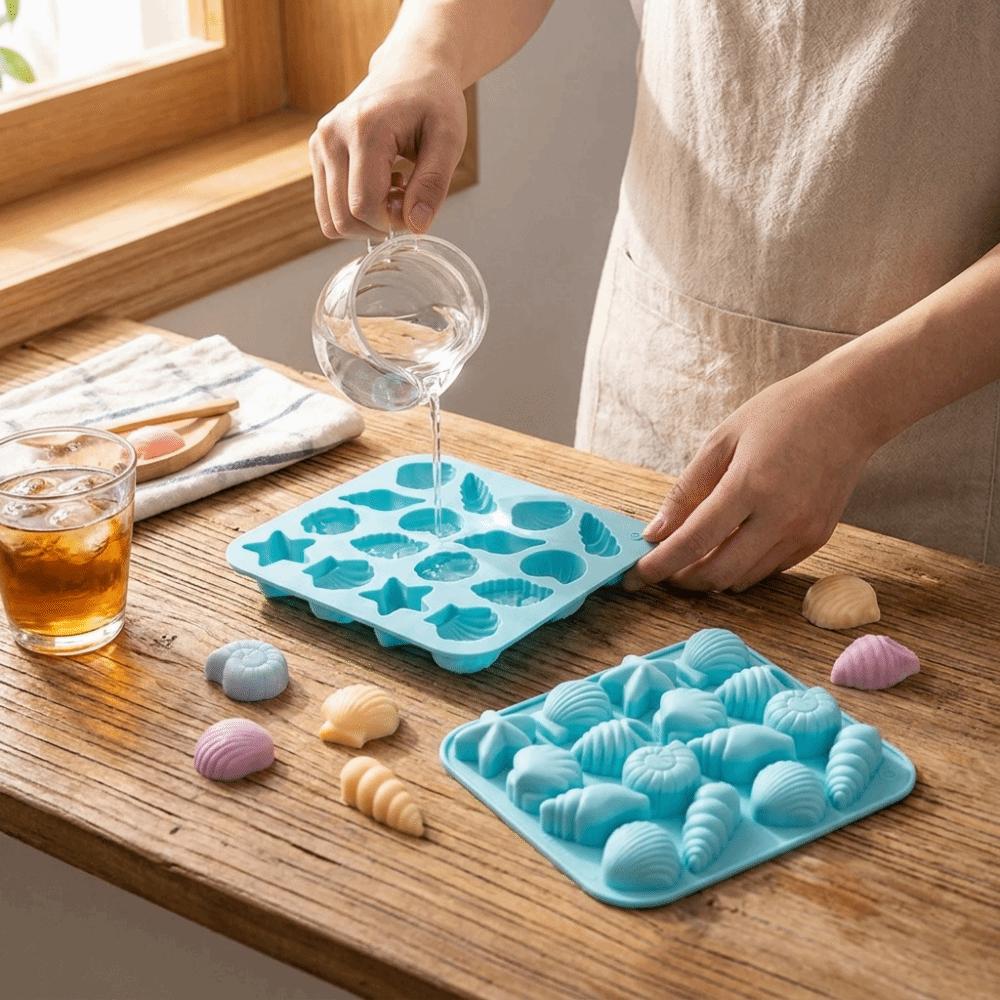 16 Cavity 3D Shell Mold Starfish Shape Marine Animal Mold Baking Supplies Ice Cube Tray  Gift