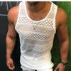 Herren Tank Top Hohl Atmungsaktive Weste Sommer Weste Rundhalsausschnitt Ärmellose Tank Tops Muskel Sexy Mesh Shirts
